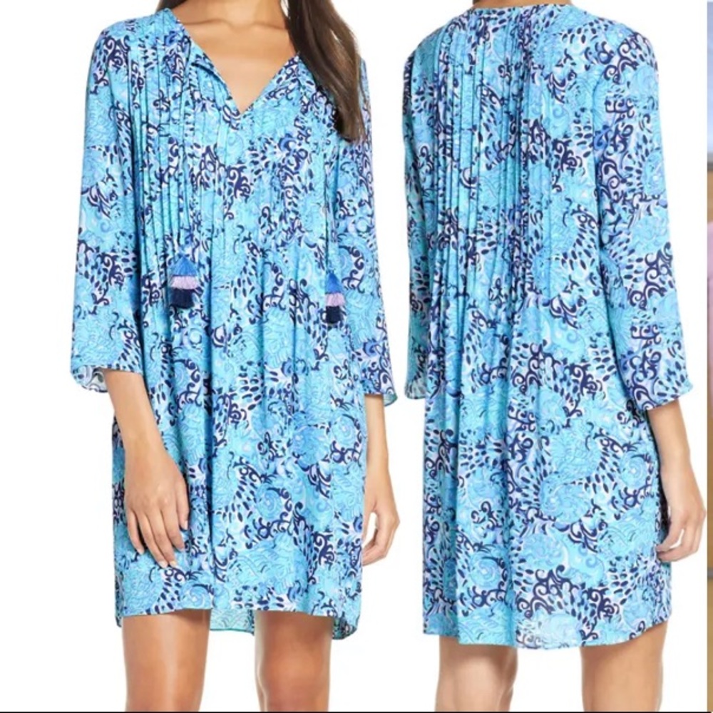 Lilly Pulitzer Marilina Tunic Dress in Light Aqua Spritz size Small